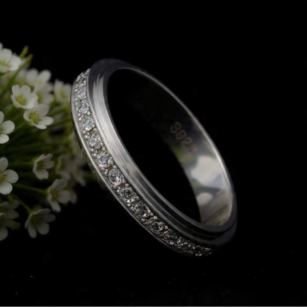 925 STERLING RING WHITE ZIRCON - Picture 3 of 4